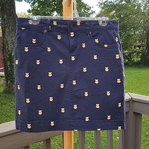 G. H. bass & Co navy blue owl skirt sz 2